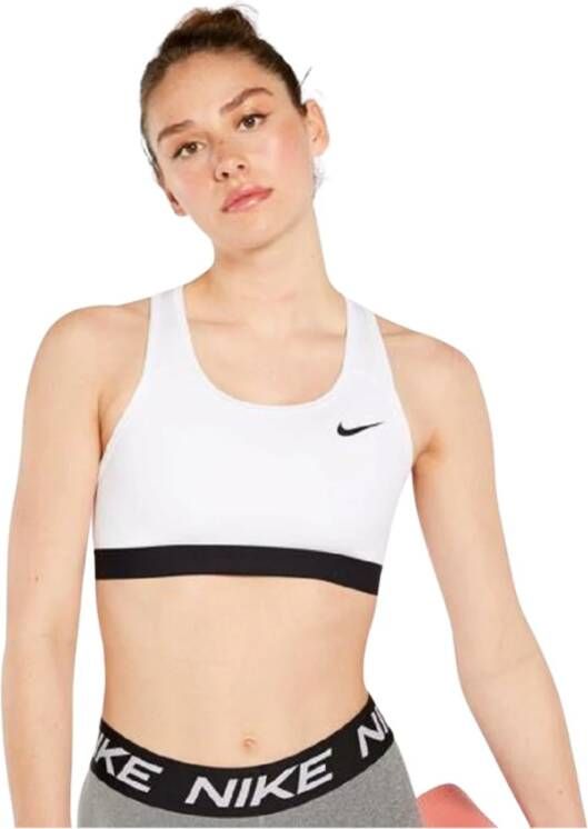 Nike Swoosh Non-padded sport-bh met medium ondersteuning Wit
