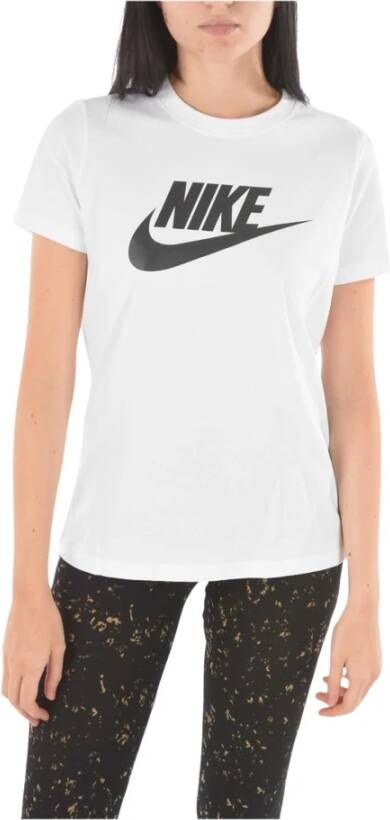 Nike Casual Logo Bedrukt Crew-neck T-shirt Wit Dames