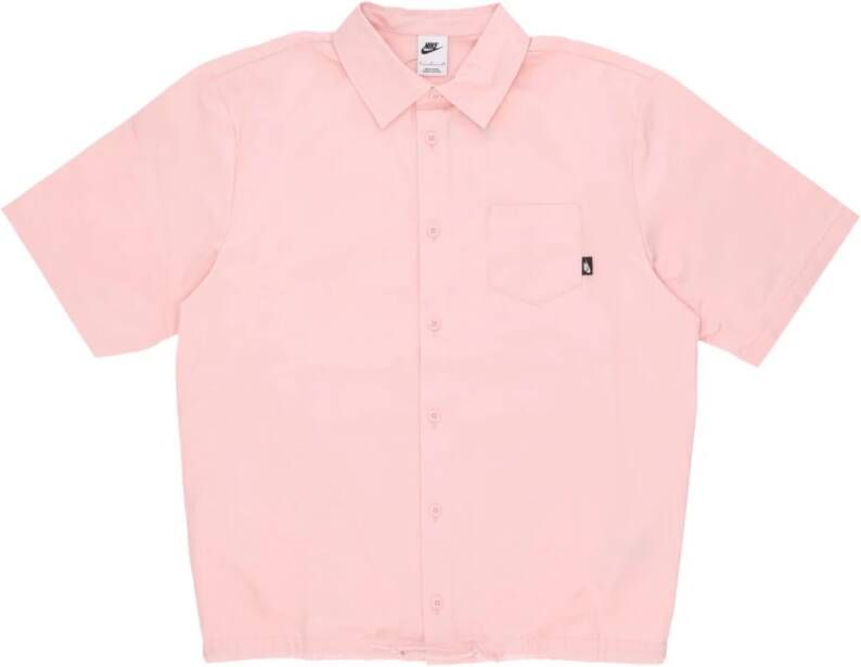 Nike Club Button-Down Korte Mouwen Top Pink Heren