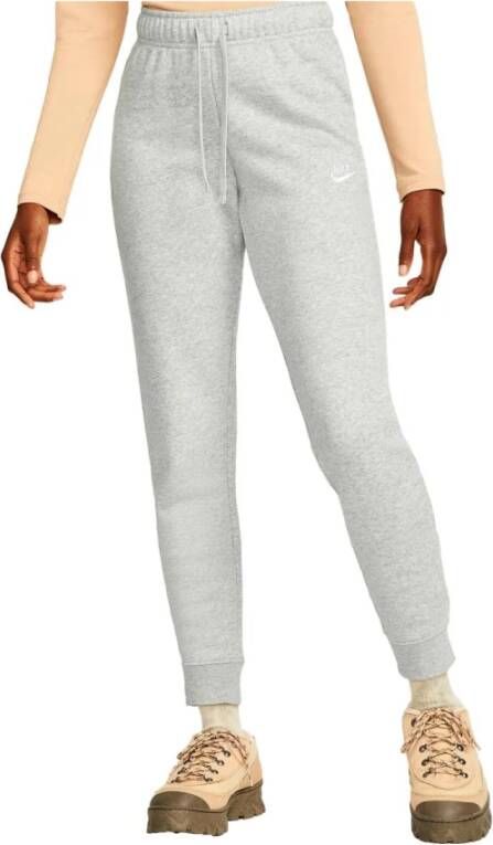 Nike Sportswear Club Fleece Aansluitende joggingbroek met halfhoge taille voor dames Grijs