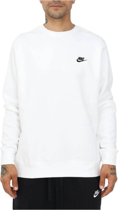Nike Club Fleece Crewneck Sweatshirt Wit Heren
