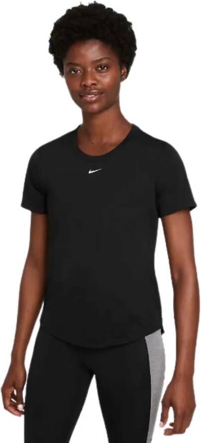 Nike Dri-FIT One Damestop met standaardpasvorm en korte mouwen Zwart