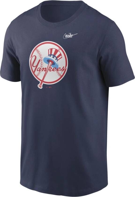 Nike Yankees Cooperstown Logo T-shirt Blue Heren