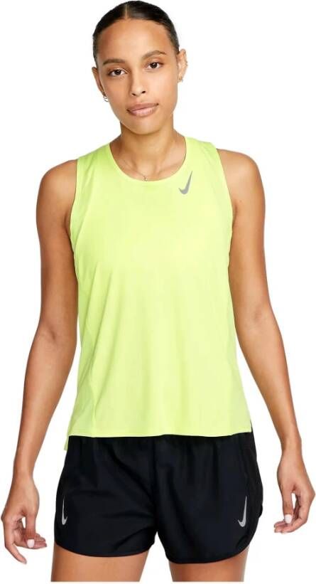Nike Dri-FIT Race Hardloopsinglet voor dames Geel