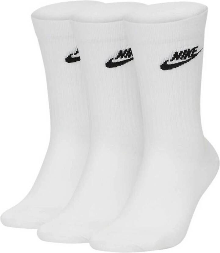 Nike Sportswear Everyday Essential Crew sokken (3 paar) Wit