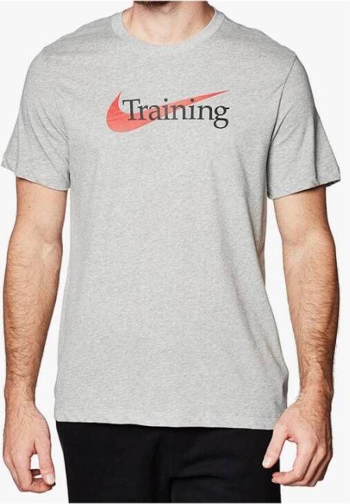 Nike Dri-FIT Trainingsshirt met Swoosh voor heren Grijs