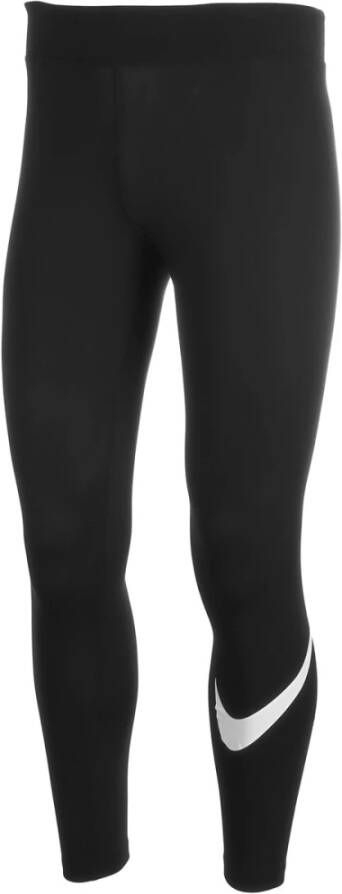 Nike Sportswear Essential Legging met halfhoge taille en Swoosh voor dames Zwart