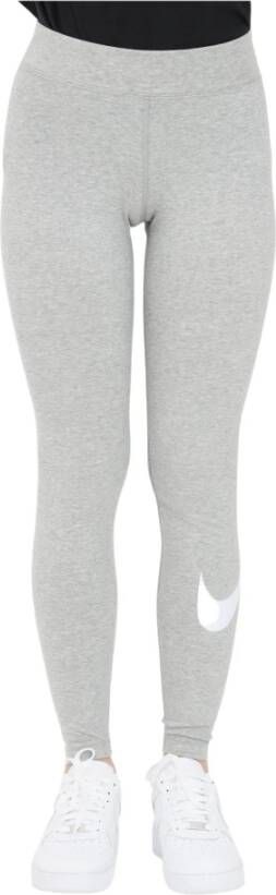 Nike Sportswear Essential Legging met halfhoge taille en Swoosh voor dames Grijs