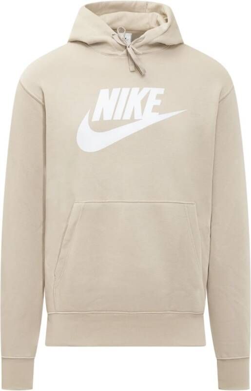 Nike Club Hoodie Pullover Sweatshirt met lange mouwen Beige Heren