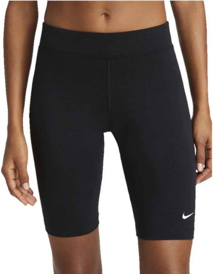 Nike Sportswear Essential bikeshorts met halfhoge taille voor dames (26 cm) Zwart