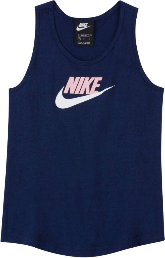 Nike Mouwloze Top voor Da1386 Blauw