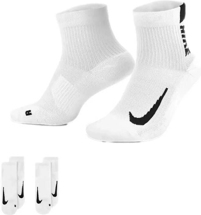 Nike Multiplier hardloopenkelsokken (2 paar) Wit