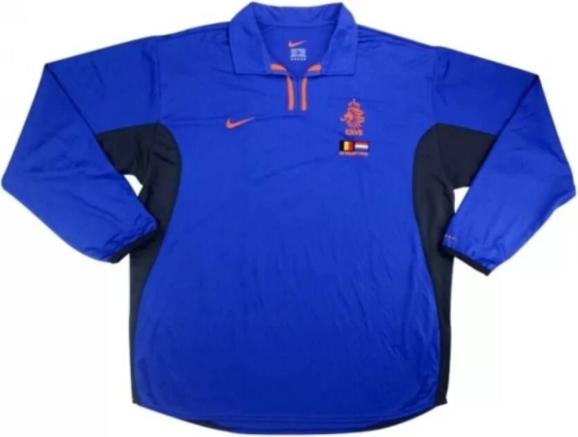 Nike Nederland Shirt Uit Gedragen door Kluivert Longsleeved 1999-2000 Blauw Dames