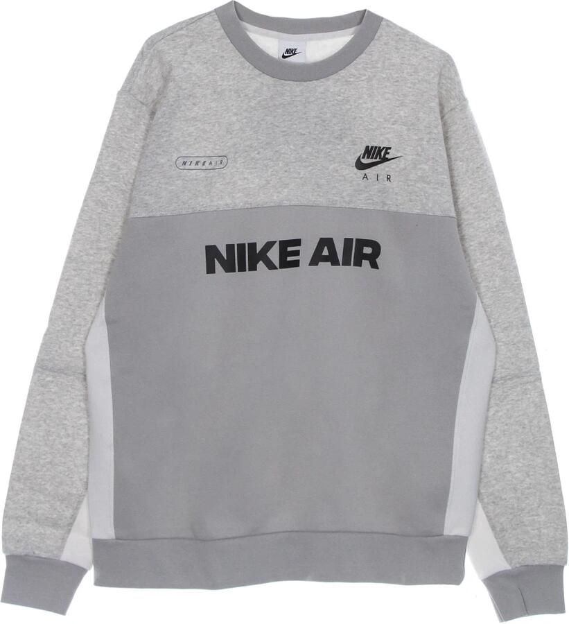 Nike Air Shirt met ronde hals van geborstelde fleece voor heren Grijs - Foto 4