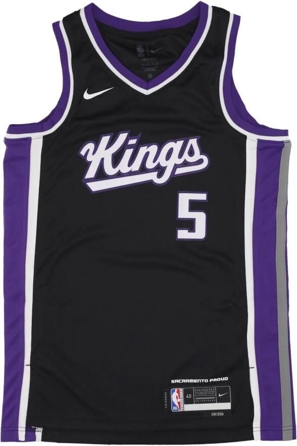 Nike De'Aaron Fox Sacramento Kings 2023 24 Icon Edition Swingman NBA-jersey met Dri-FIT Zwart