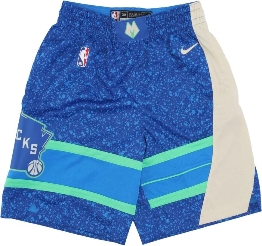 Nike Milwaukee Bucks City Edition 2023 24 Swingman Dri-FIT NBA-herenshorts Blauw