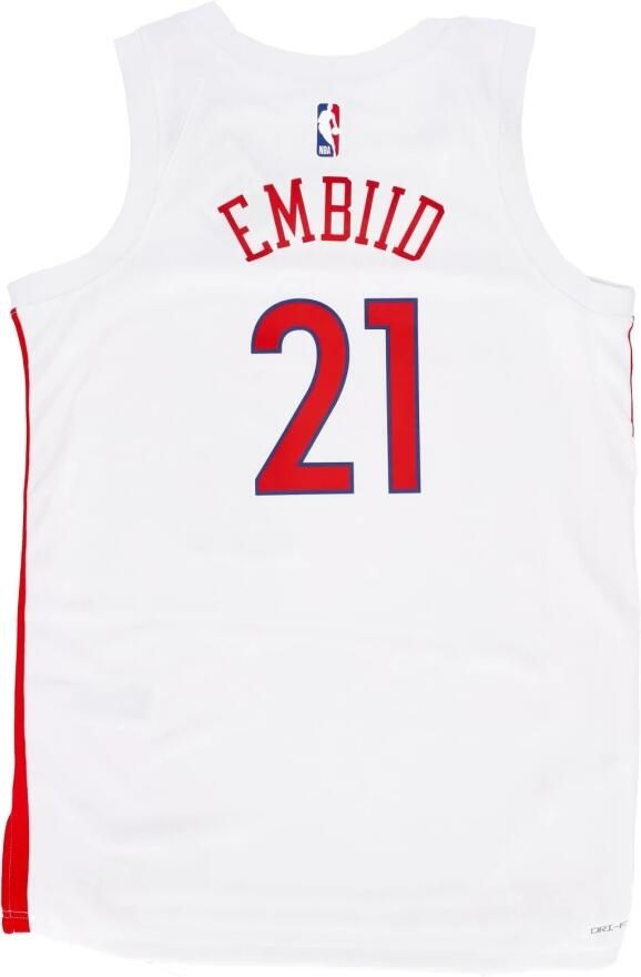 Nike Joel Embiid Philadelphia 76ers City Edition Swingman NBA-jersey met Dri-FIT Wit - Foto 2