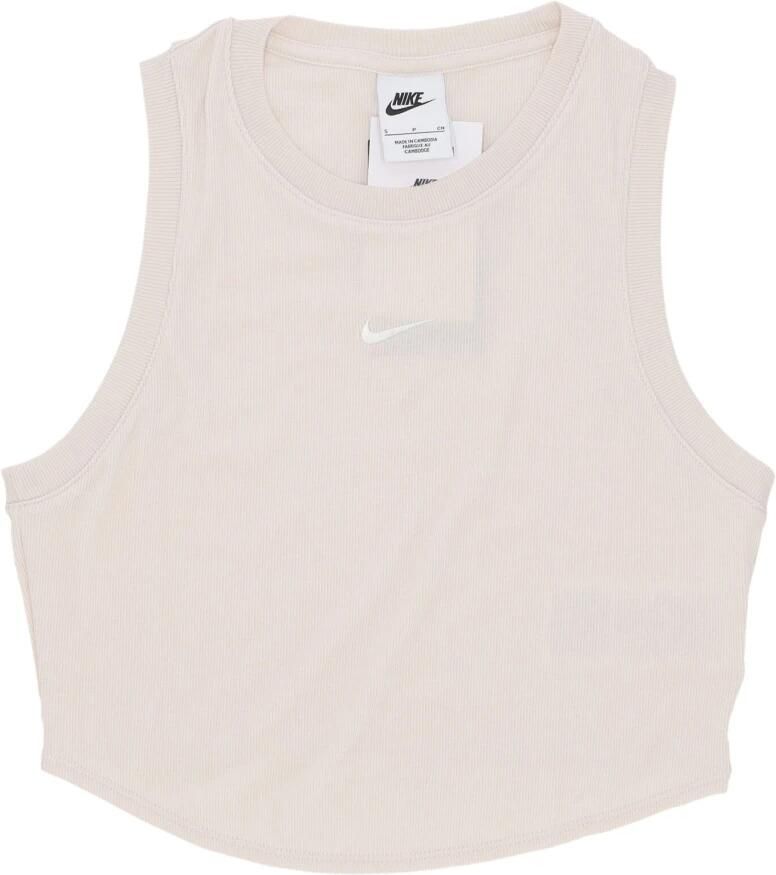 Nike Sportswear Chill Knit aansluitende korte tanktop met mini-rib voor dames Bruin - Foto 3