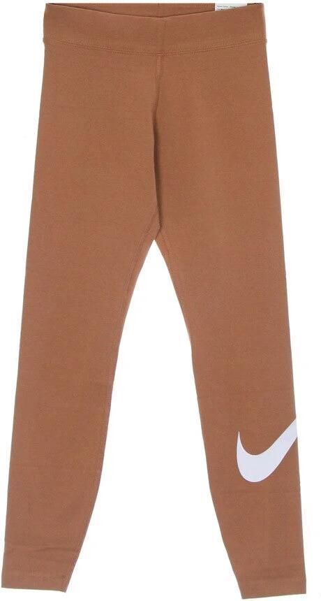 Nike Sportswear Essential Legging met halfhoge taille en Swoosh voor dames Bruin - Foto 4