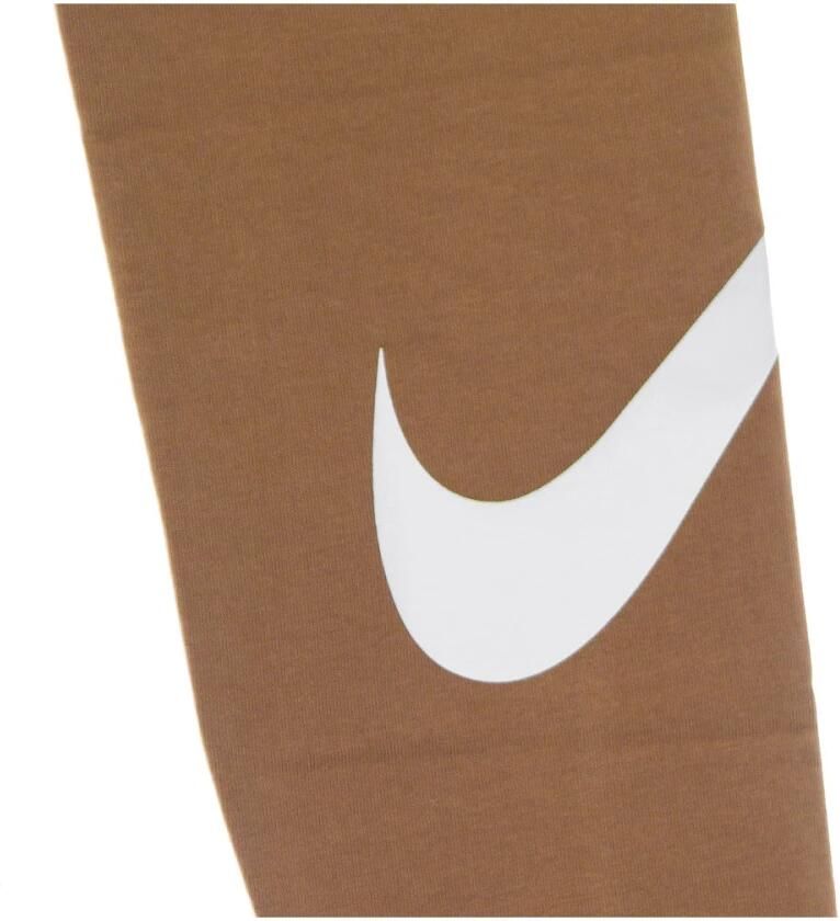 Nike Sportswear Essential Legging met halfhoge taille en Swoosh voor dames Bruin