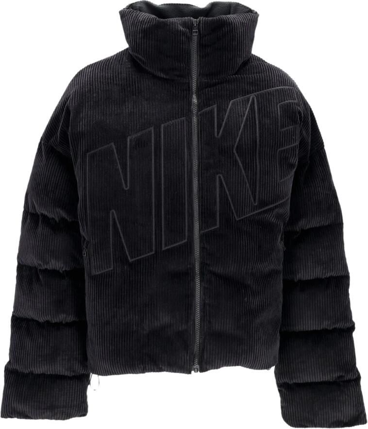 Nike Sportswear Essential Therma-FIT oversized gewatteerd corduroy jack voor dames Zwart