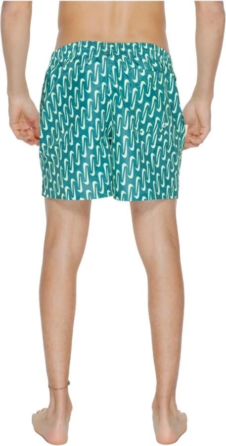 Nike Geometrische Groene Zwemkleding met Veters Multicolor Heren