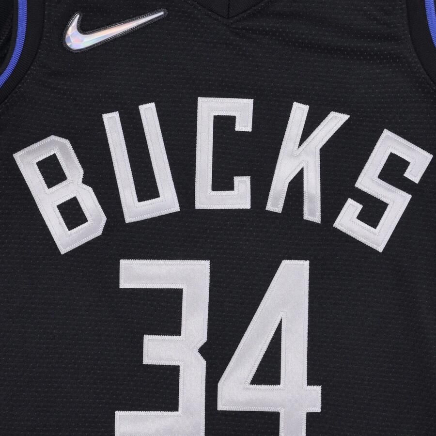 Nike Giannis Antetokounmpo Bucks Dri-FIT NBA-jersey voor heren Zwart