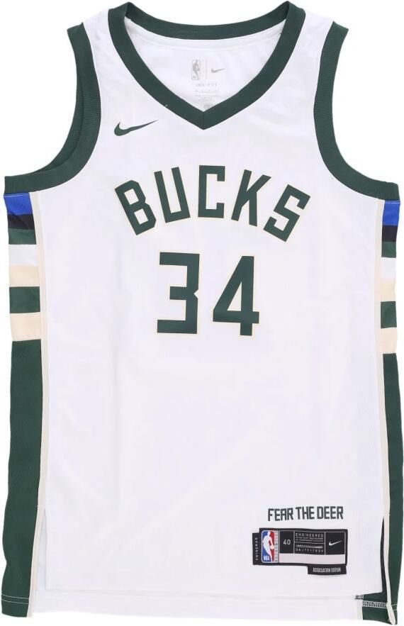 Nike Milwaukee Bucks Association Edition Swingman Dri-FIT NBA jersey voor heren Wit - Foto 5