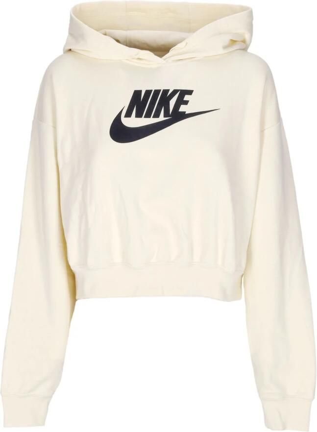 Nike Sportswear Club Fleece Korte oversized hoodie met graphic voor dames Wit