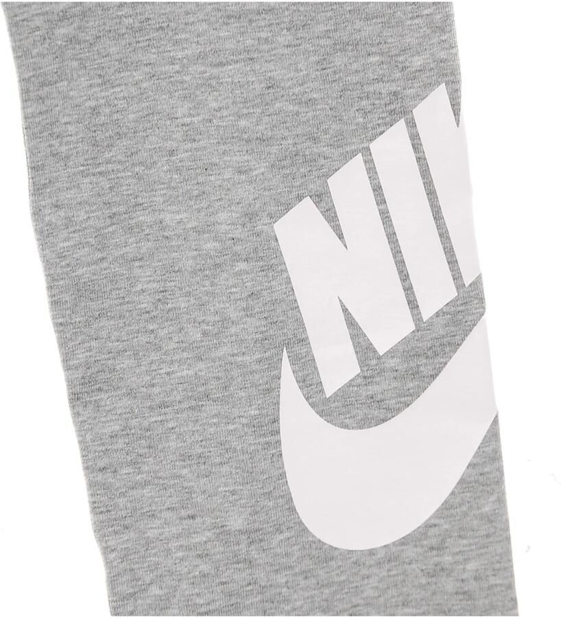 Nike Sportswear Essential Legging met hoge taille en logo voor dames Grijs