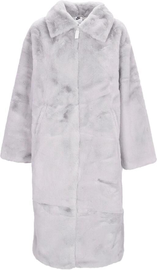 Nike Sportswear Lang damesjack van imitatiebont Grijs - Foto 6