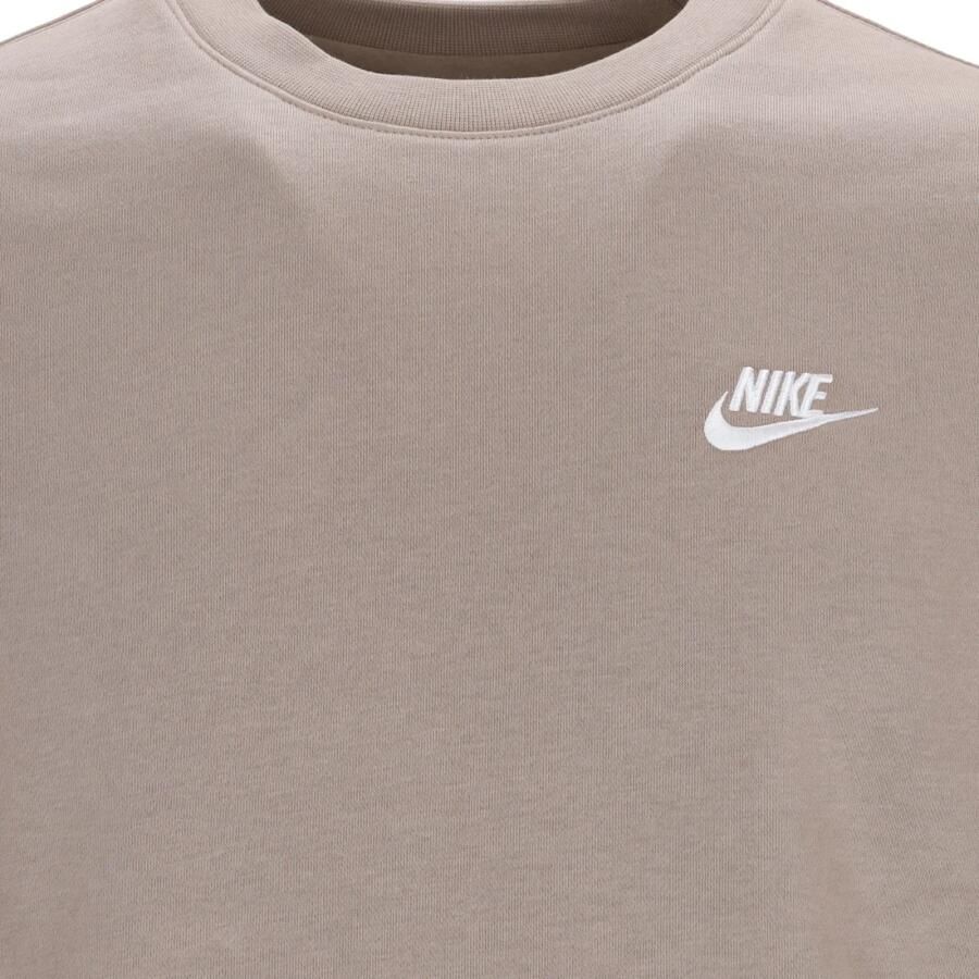 Nike Khaki Wit Crewneck Sweatshirt Lange Mouwen Beige Heren