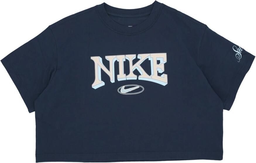 Nike Sportswear ruimvallend kort T-shirt met korte mouwen voor dames Blauw