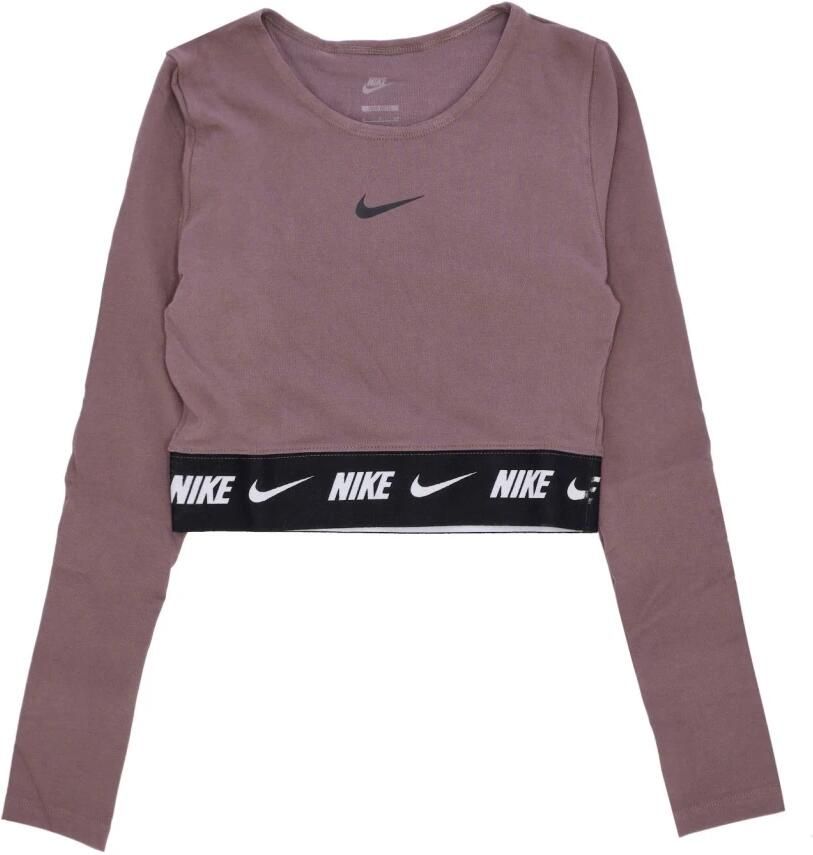 Nike Sportswear Croptop met lange mouwen voor dames Bruin