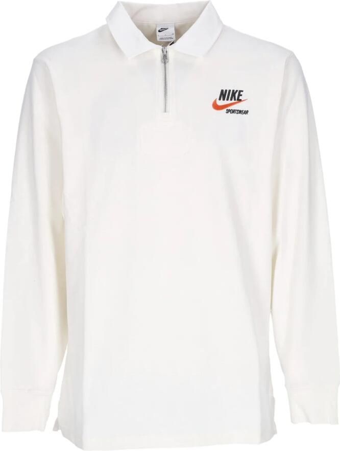 Nike Lange Mouw Polo Sportkleding Trend Rugby White Heren