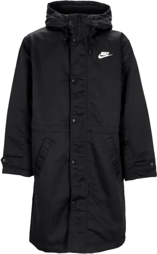 Nike Lange Sherpa- gevoerde parka met capuchon Black Heren
