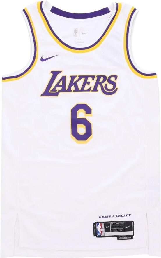 Nike Los Angeles Lakers Association Edition 2022 23 Swingman NBA-jersey met Dri-FIT Wit