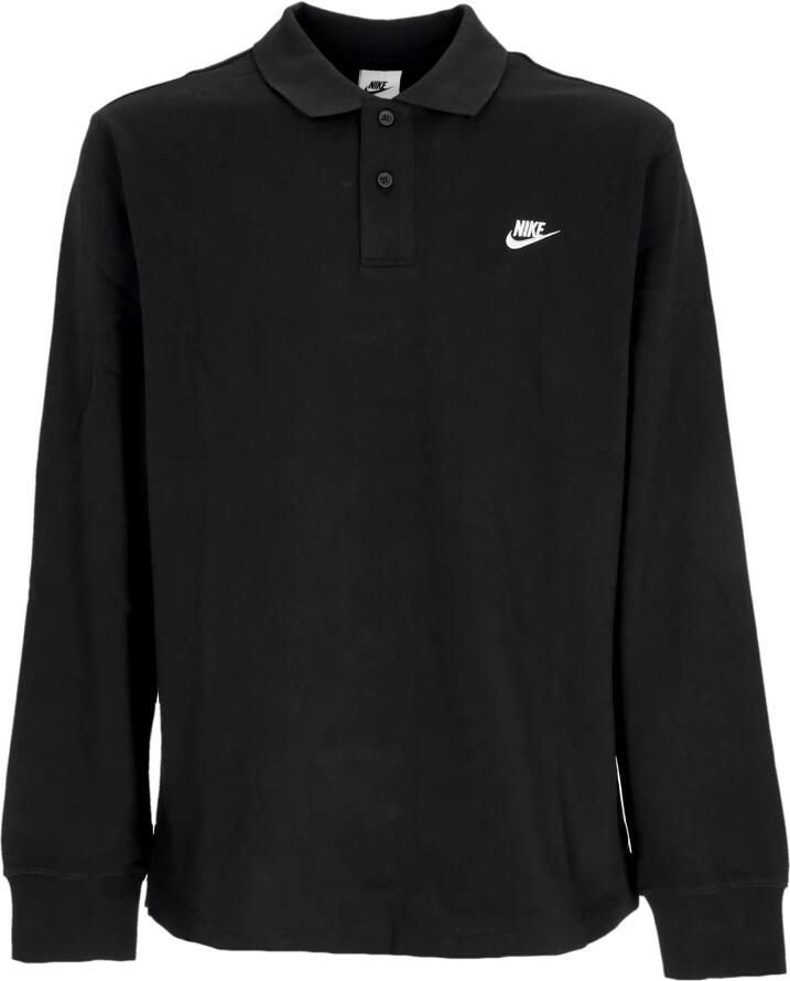 Nike Club Knit polo met lange mouwen voor heren Zwart - Foto 5