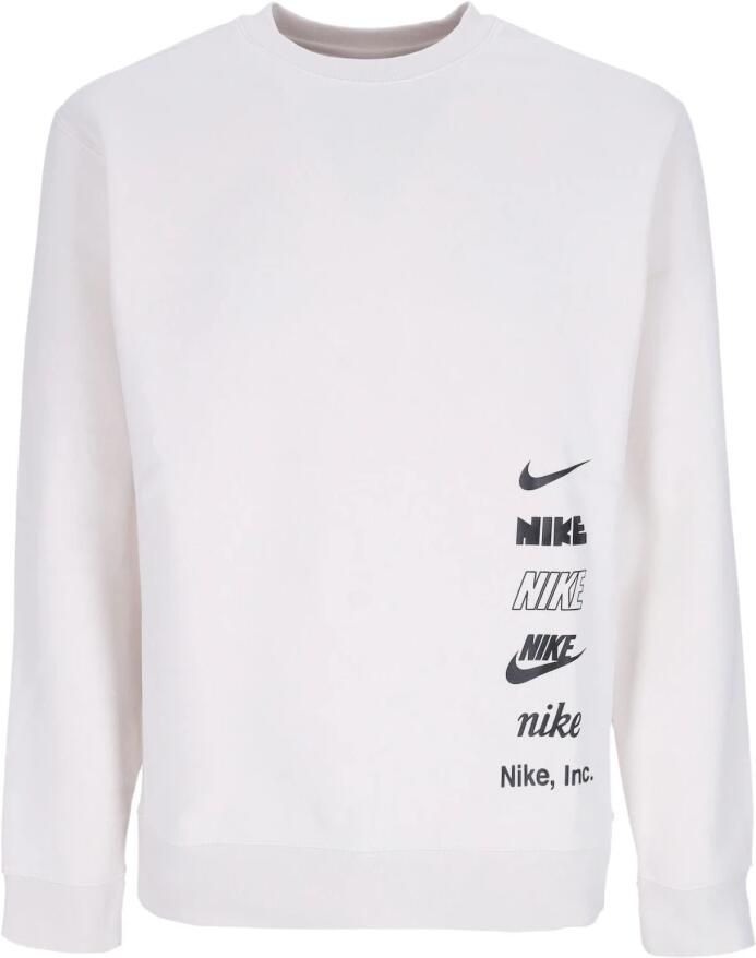Nike Club Fleece+ Geborstelde herentop met ronde hals Grijs