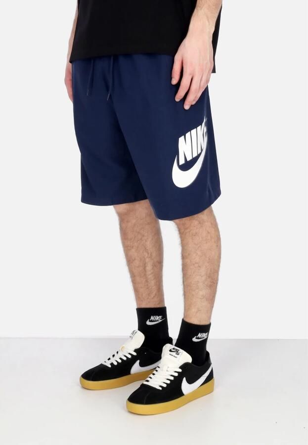 Nike Midnight Navy Wit Geweven Twill Shorts Blue Heren