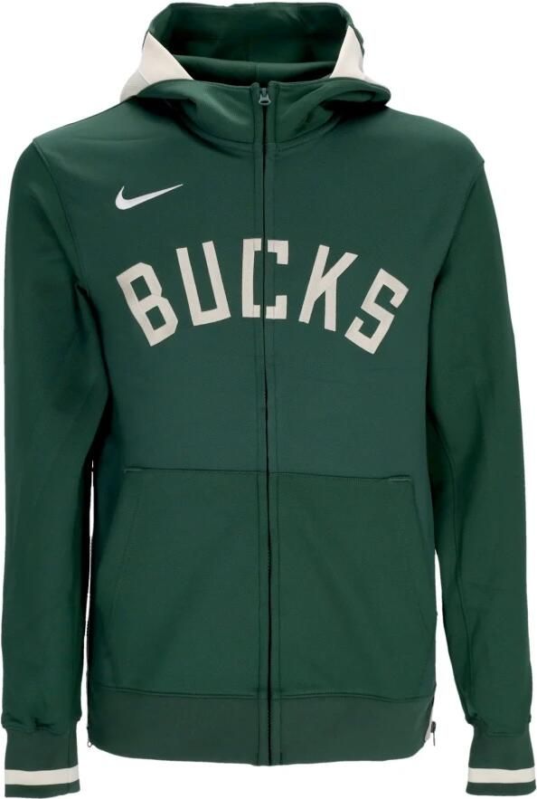 Nike Milwaukee Bucks Showtime NBA-hoodie met rits en Dri-FIT voor heren Groen