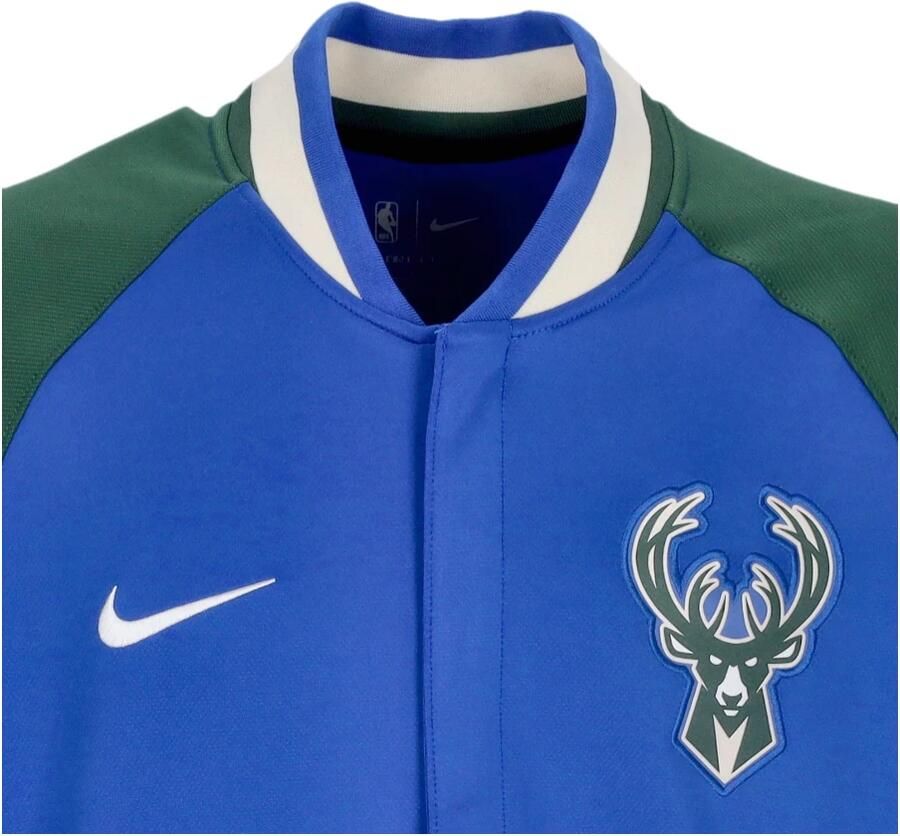 Nike Milwaukee Bucks Showtime City Edition Dri-FIT NBA-herenjack met lange mouwen Blauw