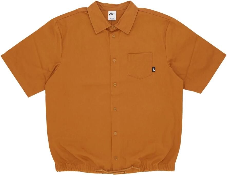 Nike Club Herentop met korte mouwen en knoopsluiting Bruin