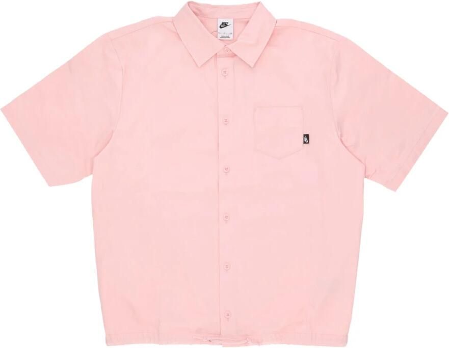 Nike Club Herentop met korte mouwen en knoopsluiting Roze