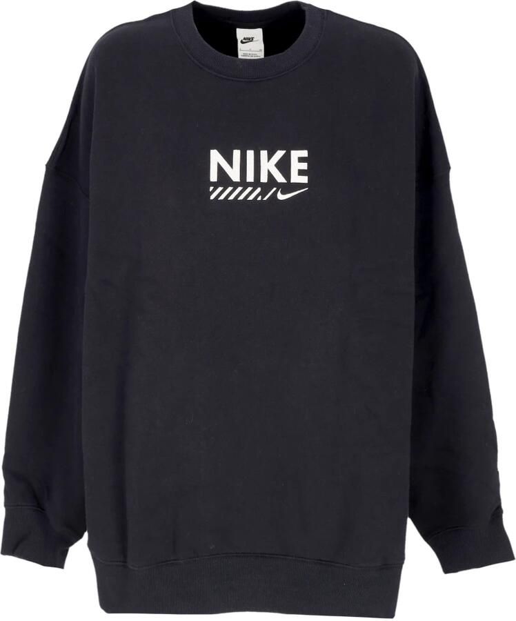 Nike Sportswear oversized fleeceshirt met ronde hals voor dames Zwart
