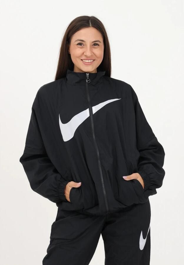Nike Oversized Luchtig Jack met Mesh Voering Black Dames