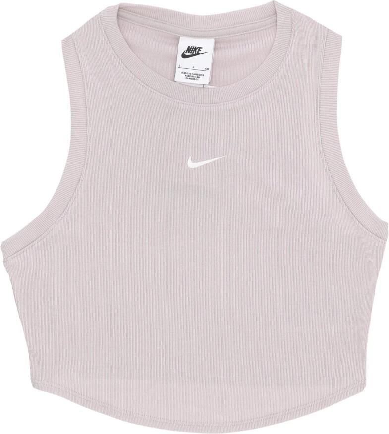 Nike Sportswear Chill Knit aansluitende korte tanktop met mini-rib voor dames Paars