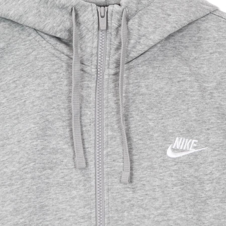 Nike Klassieke Zip Hoodie in Donkergrijs Heather & Wit Gray Heren