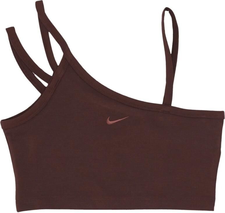 Nike Sportswear Everyday Modern Asymmetrical Crop Tank Tanktops Kleding EARTH PLUM ECLIPSE maat: XS beschikbare maaten:XS M L - Foto 2
