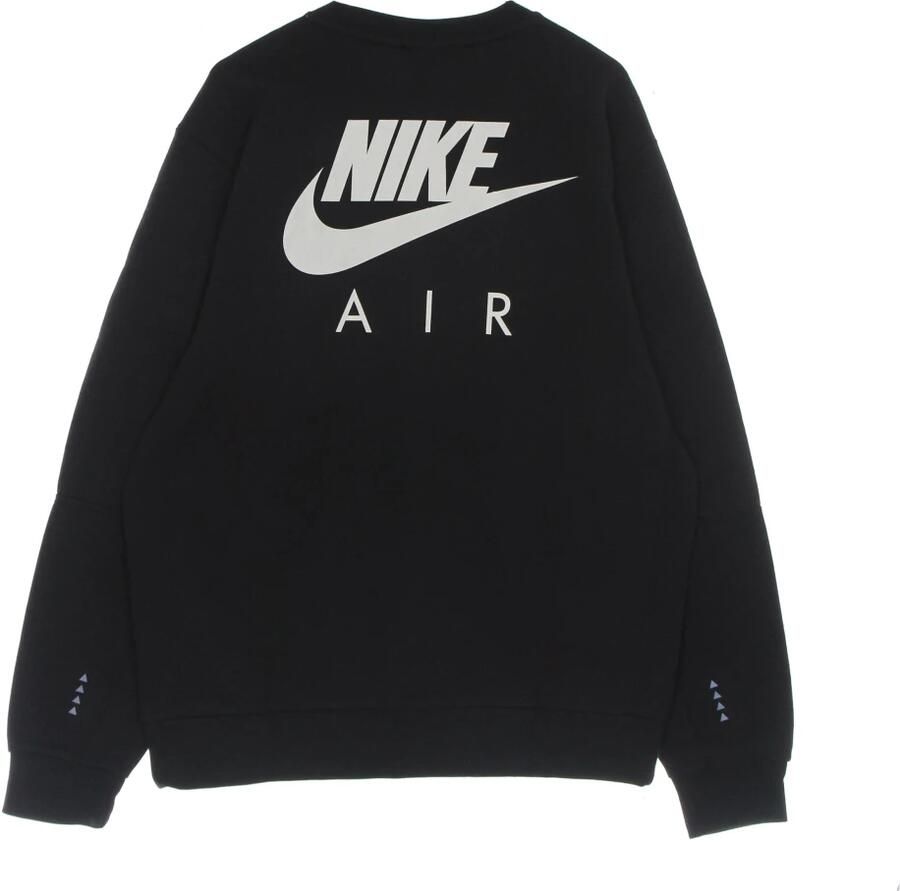 Nike Air Shirt met ronde hals van geborstelde fleece voor heren Zwart - Foto 2